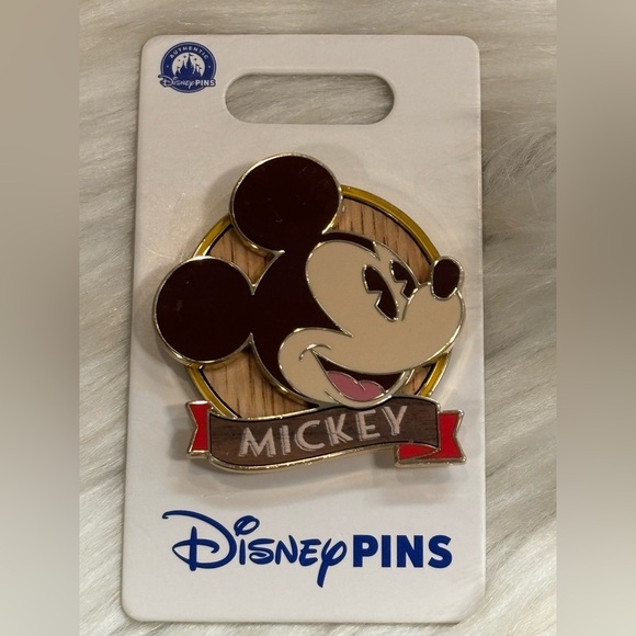 Disney Accessories - Disney Parks Mickey Mouse Wood Inlay Pin OE New